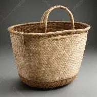 Cesta artesanal de palha trançada